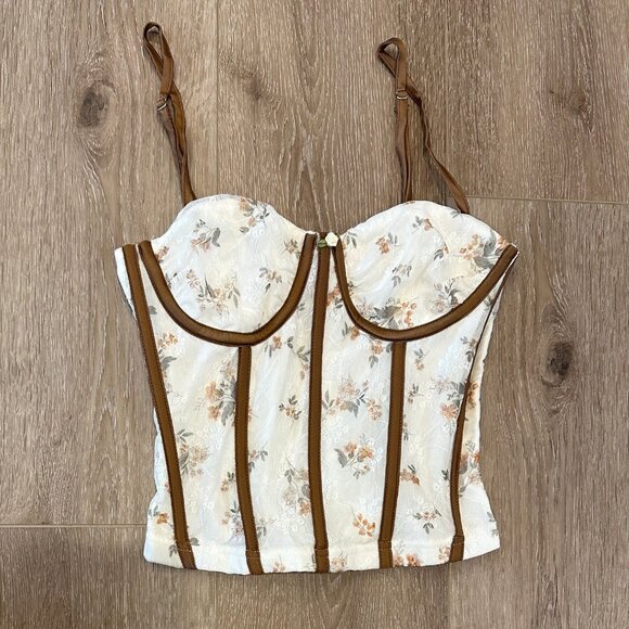 Pretty Garbage Boned Floral Corset Top Size XS - Picture 1 of 7